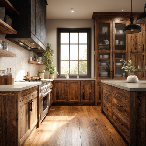 OMObarcelona: transformamos tu espacio con una cocina de roble abierta, creando un ambiente &uacute;nico para tu hogar.